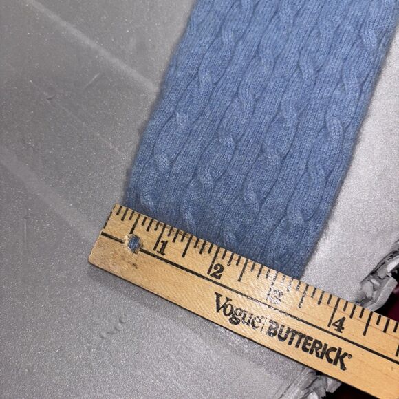 Charter Club Women’s Small 100% Cashmere Pullover Sweater Cable Knit Blue - Picture 11 of 16